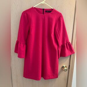 Zara Vibrant Pink Dress with Flared Sleeves